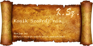 Kosik Szofrónia névjegykártya